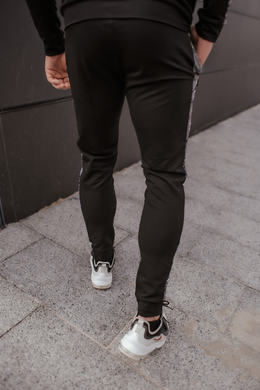 Бавовняні спортивні штани Intruder Dazzle двонитка / Зручні Брюки чорні з камуфляжними вставками розмір S 1617010873bls-S фото