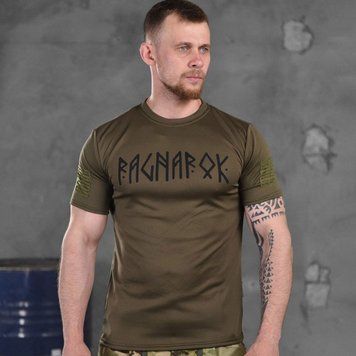 Потовідвідна Футболка Coolmax з принтом RAGNAROK та липучками під шеврони олива розмір S buy85881bls-S фото