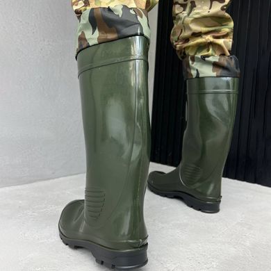Чоловічі Гумові Чоботи Litma із Манжетою / Водонепроникне високе взуття олива мультикам розмір 41 55558bls-41 фото