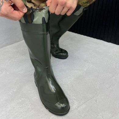 Чоловічі Гумові Чоботи Litma із Манжетою / Водонепроникне високе взуття олива мультикам розмір 41 55558bls-41 фото