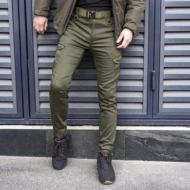 Мужские штаны карго Pobedov Trousers Tactical хлопок на флисе хаки размер S pobPNcr1424khbls-S фото