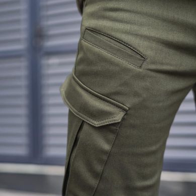 Чоловічі штани карго Pobedov Trousers Tactical бавовна на флісі хакі розмір S pobPNcr1424khbls-S фото