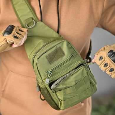 Тактическая нагрудная cумка Jeroma Cordura 8 л олива 53х22х18 см buy91410bls фото